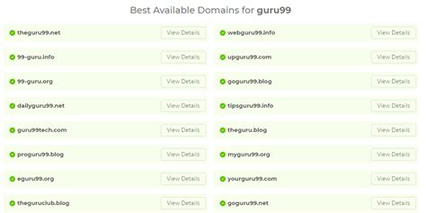 available domain name list